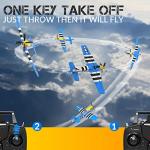 ANTSIR Remote Control Airplane P51 Mustang, 4 Channel RC Plane with 6-Axis Gyro, WW2 Warbird Aerobatic Fighter Glider Park Flyer Gift for Adults & Kids Age 12+