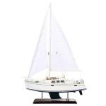 NAUTIMALL Wooden Catalina Yacht Model, 15x23 inch Sailboat Decor, Modern Luxurious Living Room Nautical Home Decoration Beach House Display