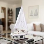 NAUTIMALL Wooden Catalina Yacht Model, 15x23 inch Sailboat Decor, Modern Luxurious Living Room Nautical Home Decoration Beach House Display