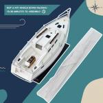 NAUTIMALL Wooden Catalina Yacht Model, 15x23 inch Sailboat Decor, Modern Luxurious Living Room Nautical Home Decoration Beach House Display