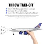 FANXMF RC Airbus 747 A380 2.4G Remote Control Electric Plane Four Motor RC Airplane Toy RC Airliner with LED Lights Drop Resistant Aircraft 2 Batteries EPP Airplane for Beginners Kids Gifts (747)