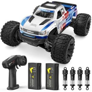 UDIRC Fast All-Terrain RC Cars, Upgradable 56 MPH, Heavy-Duty 4WD Off-Road 1:16 RC Truck, 2.4Ghz RTR Remote Control Monster Truck with with 2 Rechargeable Batteries for for Adults and Kids
