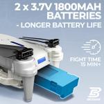 BEZGAR Drone with Camera for KIds - 1080P HD FPV RC Quadcopter with 90° Adjustable Lens, Coloeful LED Lights, Gestures Selfie, One Key Start, 360° Flips, Toys Gift Mini RC Drone for Boys Adults, White