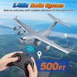 AIGIMU RC Airplane, RC Plane Ready to Fly, 2CH C-17 Remote Control Airplane with 6-axis Gyro Stabilizer Globemaster III Military Transport Aircraft for Beginners Boys Kids Adults