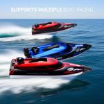 XDJXWJN 14 inch Big RC Boat Remote Control Boat for Kids and Adults, 25 KPH Fast RC Speed Boat with Two 1100mAh Batteries, Waterproof Toy Boats for Lakes Pools & River