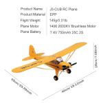 Park10 Toys RC Plane 5CH J3-CUB Remote Control Airplane for Adults 1406 Brushless Motor Outdoor 3D6G Fixed Wing Stunt RC Aircraft with Replaceable Parts (2BSL Yellow)