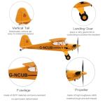 Park10 Toys RC Plane 5CH J3-CUB Remote Control Airplane for Adults 1406 Brushless Motor Outdoor 3D6G Fixed Wing Stunt RC Aircraft with Replaceable Parts (2BSL Yellow)