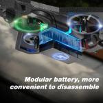 Lovovia Foam Remote Control Airplanes, RC Planes with Light, RC Airplane Fighter Jet for Kids Adults 8-16, 360° Flip, Stunt Roll, Drones for Kids 8-12, Airplane Toy Gifts for Kids Boys（Blue