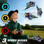 Lovovia Foam Remote Control Airplanes, RC Planes with Light, RC Airplane Fighter Jet for Kids Adults 8-16, 360° Flip, Stunt Roll, Drones for Kids 8-12, Airplane Toy Gifts for Kids Boys（Blue