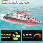 Cheerwing RC Boat, Remote Control Fireboat Firefighter for Kids, One-Key Water Spary, 2 Batteries for 40 Mins Run Time, 15KM/H High Speed Pool Toys for Boys Girls