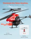 VEVOR RC Helicopter, 2.4GHz Flying Remote Control Helicopter with Shooting Mode, 3.5 Channel RC Airplane for Kid, Altitude Hold, One-Key Takeoff/Landing & LED Lights, Toys for Kids
