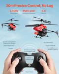 VEVOR RC Helicopter, 2.4GHz Flying Remote Control Helicopter with Shooting Mode, 3.5 Channel RC Airplane for Kid, Altitude Hold, One-Key Takeoff/Landing & LED Lights, Toys for Kids