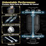 TENSSENX 1/16 All Terrain Fast RC Cars for Adults, 40KPH High Speed 4WD Electric Off-Road Remote Control Monster Truck, 2.4Ghz Waterproof Monster Truck with 2 Batteries for Boys & Kids