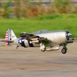 Fms Rc Planes for Adults Remote Control Airplane P-47 Razorback 1500mm (59") Wingspan Silver 6CH with Flaps LED Retracts RC Airplane PNP (No Radio, Battery, Charger)