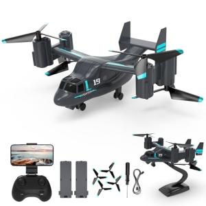 LM19-A Drone with Camera for Beginners, WiFi Live Video Remote Control Drones for Kids 8-12, Easy & Ready to Fly RC Plane, HD RC Quadcopter Gift Toy for Boys, FPV Drones for Adults, 2 Batteries