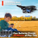 4DRC V32 Foam RC Planes with 4 Batteries, Remote Control Airplanes for Kids Adults 8-16, RC Airplane Drone Helicopter with Light, 360° Flip Fighter Jet Toys, Airplane Toy Gifts for Kids Adults