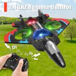 4DRC V32 Foam RC Planes with 4 Batteries, Remote Control Airplanes for Kids Adults 8-16, RC Airplane Drone Helicopter with Light, 360° Flip Fighter Jet Toys, Airplane Toy Gifts for Kids Adults