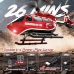 DEERC Remote Control Helicopter, Military Rescue RC Helicopter Toy with LED Lights, 2 Batteries, Altitude Hold & 2.4GHz Stable Control, Realistic Rescue Design, Ideal Gift for Kids and Adults