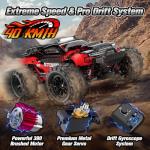 Lvcdzr 1:18 RC Cars, 2.4GHz 4WD High Speed 40 KM/H Remote Control car with Drift Wheel, All Terrain Off Road Monster Truck RC Drift Car with Gyro for Adults Boys 8-12