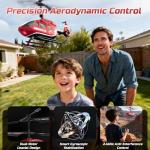 DEERC Remote Control Helicopter, Military Rescue RC Helicopter Toy with LED Lights, 2 Batteries, Altitude Hold & 2.4GHz Stable Control, Realistic Rescue Design, Ideal Gift for Kids and Adults