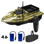 HEVMEVENI RC Fishing Bait Boat with 2 x 5200mAh Batteries & Carrying Bag, 1640FT Remote Range, 3.3LB Load Capacity, Speed Cruise, Night Lights – Remote Control Carp Bait Boat (Camo Green)