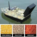 HEVMEVENI RC Fishing Bait Boat with 2 x 5200mAh Batteries & Carrying Bag, 1640FT Remote Range, 3.3LB Load Capacity, Speed Cruise, Night Lights – Remote Control Carp Bait Boat (Camo Green)