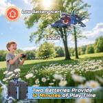 Foam Fighter Jet Drone for Kids, RC Plane Easy to Fly Remote Control Airplane with Auto Hovering, 360° Flip and 2 Batteries (12 Mins Flight)