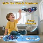 Foam Fighter Jet Drone for Kids, RC Plane Easy to Fly Remote Control Airplane with Auto Hovering, 360° Flip and 2 Batteries (12 Mins Flight)