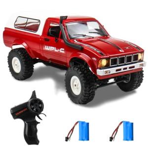 Losbenco RC Crawler 1/16 Scale RC Rock Crawler, WPL C24 All Terrain RC Car RTR 4x4 Off-Road Remote Control Trucks with LED Lights and Two Batteries for Kids and Adults