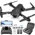 DRONEEYE 4DV13 Drone with 1080P HD FPV Camera for Kids Adults,Remote Control Helicopter Quadcopter for Beginners boy Toys Gift,Waypoint Functions,Altitude Hold, Gesture Selfie,3D Flips,2 Batteries,Black