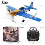 P51D RC Plane 4CH 2.4GHz RTF Remote Control Airplane P-51 Mustang Fighter Glider Aircraft Ready to Fly Radio Controlled Drone Hobby Plane with 6-Gyro Xpilot Stabilization System for Beginners Trainer