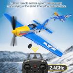 P51D RC Plane 4CH 2.4GHz RTF Remote Control Airplane P-51 Mustang Fighter Glider Aircraft Ready to Fly Radio Controlled Drone Hobby Plane with 6-Gyro Xpilot Stabilization System for Beginners Trainer