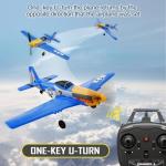 P51D RC Plane 4CH 2.4GHz RTF Remote Control Airplane P-51 Mustang Fighter Glider Aircraft Ready to Fly Radio Controlled Drone Hobby Plane with 6-Gyro Xpilot Stabilization System for Beginners Trainer