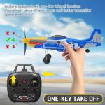 P51D RC Plane 4CH 2.4GHz RTF Remote Control Airplane P-51 Mustang Fighter Glider Aircraft Ready to Fly Radio Controlled Drone Hobby Plane with 6-Gyro Xpilot Stabilization System for Beginners Trainer