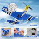 P51D RC Plane 4CH 2.4GHz RTF Remote Control Airplane P-51 Mustang Fighter Glider Aircraft Ready to Fly Radio Controlled Drone Hobby Plane with 6-Gyro Xpilot Stabilization System for Beginners Trainer