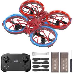Spider Mini Drone for Kids with 3 Lighting Effects 2 Batteries, RC Helicopter with Altitude Hold, 360° Flips, Headless Mode, 3 Speed, Birthday Gifts Toys for Beginners 8-12 Boys Girls
