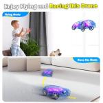 RC Drone Car Mini RC Drone & Flying Car, Remote Control Quadcopter with One Key Take Off/Landing, LED Lights, Easy to Fly Toy Drones for Kids 8-12