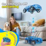 RC Drone Car Mini RC Drone & Flying Car, Remote Control Quadcopter with One Key Take Off/Landing, LED Lights, Easy to Fly Toy Drones for Kids 8-12