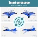 2026 New Remote Control Wireless Airplane, 2.4GHz RC Remote Control Fighter Model, Outdoor Foam RC Glider Aircraft Planes with Lights for Adults Beginners (530-Yellow)