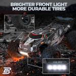 BEZGAR HP163S Fast RC Cars for Adults MAX 68KPH | 1/16 Scale Brushless RC Trucks 4x4 Offroad Waterproof | Hobby Grade High Speed Monster Truck | All Terrain Electric Remote Control Car for Boys