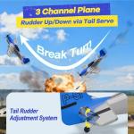 AIGIMU RC Airplane, 2.4GHz RC Plane for Kids Beginners Boys, 3CH Remote Control Airplane with 6-axis Gyro P51 Remote Control Plane