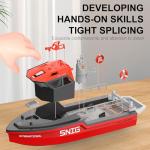 Ssccgym RC Jet Boat Remote Control Boat Port Tugboat Watercraft 8km/h 1/12 Scale 2.4Ghz 4CH for 14y+ Beginners on Lake Pool RTR/Black