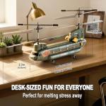 XIKOTEC Remote Control Helicopter, RC Helicopters with Altitude Hold, One Key take Off/Landing, LED Light, Low Battery Reminder, Military Transport Army Helicopter Toys for Kids and Military Fans