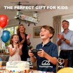 XIKOTEC Remote Control Helicopter, RC Helicopters with Altitude Hold, One Key take Off/Landing, LED Light, Low Battery Reminder, Military Transport Army Helicopter Toys for Kids and Military Fans