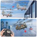 XIKOTEC Remote Control Helicopter, RC Helicopters with Altitude Hold, One Key take Off/Landing, LED Light, Low Battery Reminder, Military Transport Army Helicopter Toys for Kids and Military Fans