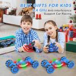 Fosgoit RC Car Gesture Sensing Stunt Car, Toys for Boys Girls 6-12, Best Gifts for Kids Boys 6 7 8 9 10 11 12 Years Old, 2.4GHz 4WD RC Toy Off-Road 360° Rotate All-Round Drift with Lights Music