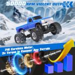 VoleRusher RC [4WD Edition 1/36 Scale Mini RC Crawler Car, Toys for Age 8-14 Old Birthday Gifts, Micro RC Truck 4×4 Small Cars with Off Road Full Proportional RTR 2.4GHz Remote - Blue