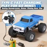 VoleRusher RC [4WD Edition 1/36 Scale Mini RC Crawler Car, Toys for Age 8-14 Old Birthday Gifts, Micro RC Truck 4×4 Small Cars with Off Road Full Proportional RTR 2.4GHz Remote - Blue