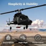 Carmanon RTF Airwolf RC Helicopter - 27:1 Scale Collectible Remote Control Helicopter with Auto-Hover, 6CH Control & Dual Batteries for Adults Beginners,TV-Accurate Air Wolf Series Model