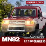 MN-82 RC Rock Crawler Car 1/12 Scale Toyota Pickup Truck , 2.4GHz 4WD Off-Road Remote Control Truck, 2-Speed Modes, 2×1200mAh Batteries, All-Terrain Crawler for Adults Kids Indoor Outdoor (whth Gift)